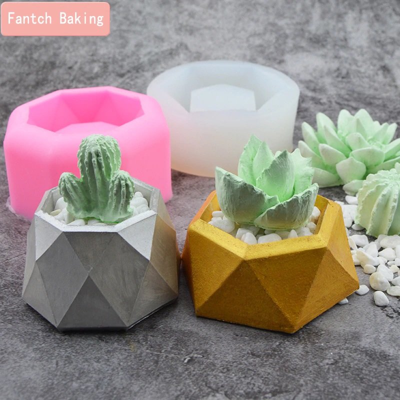 ☆彡 Venta de moldes de silicona para macetas geométricas 🔥